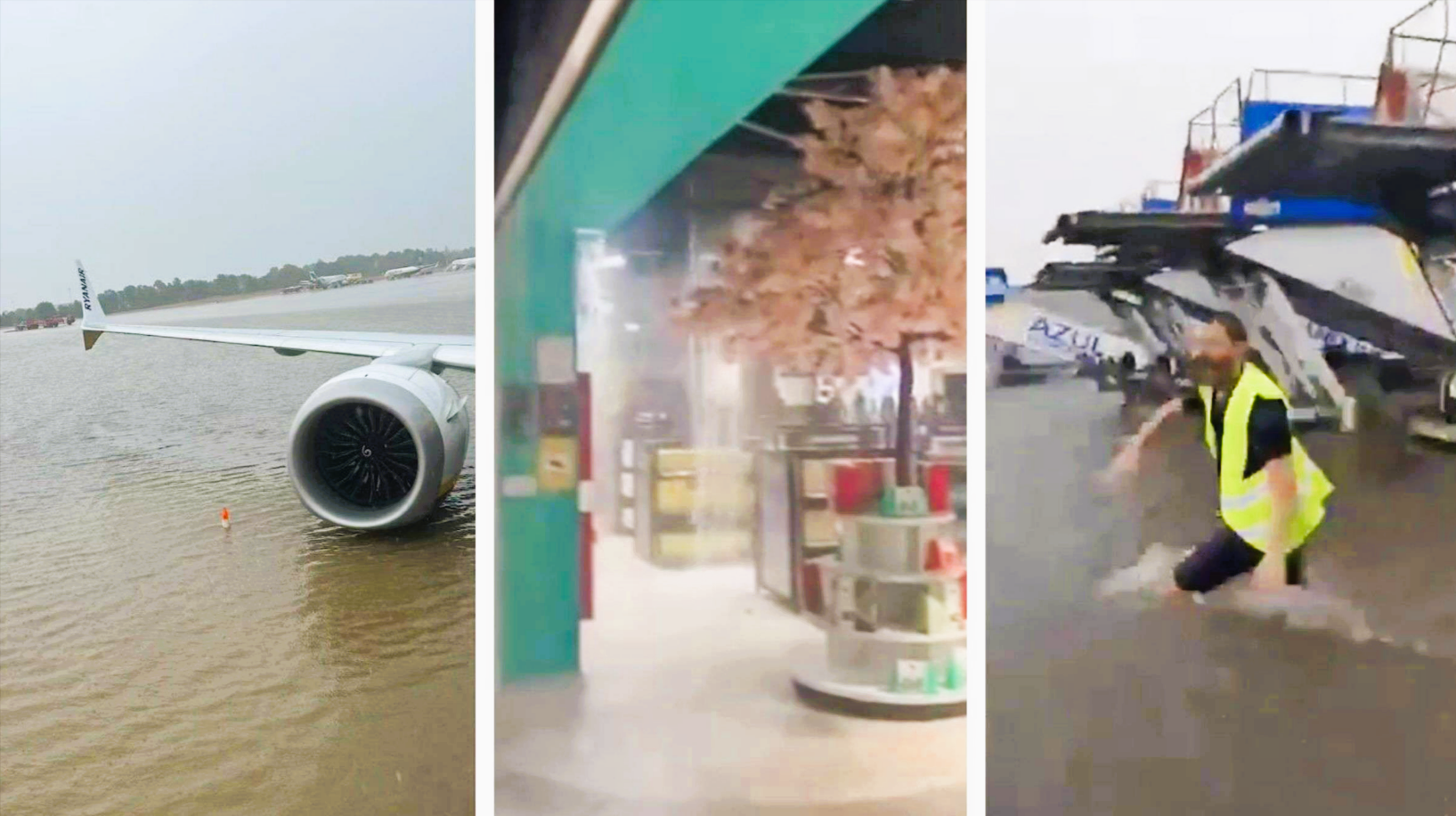 Unwetterchaos auf Mallorca! Flüge gestrichen, Wasser bricht im Flughafen ein - 