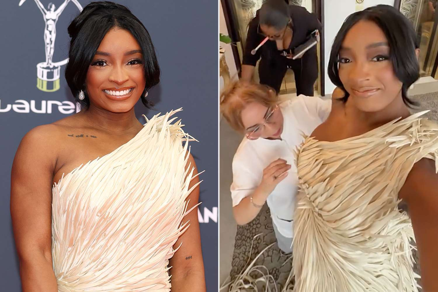 Simone Biles' Dazzling Laureus Dress Needed a Last-Minute Fix — What Happened Backstage